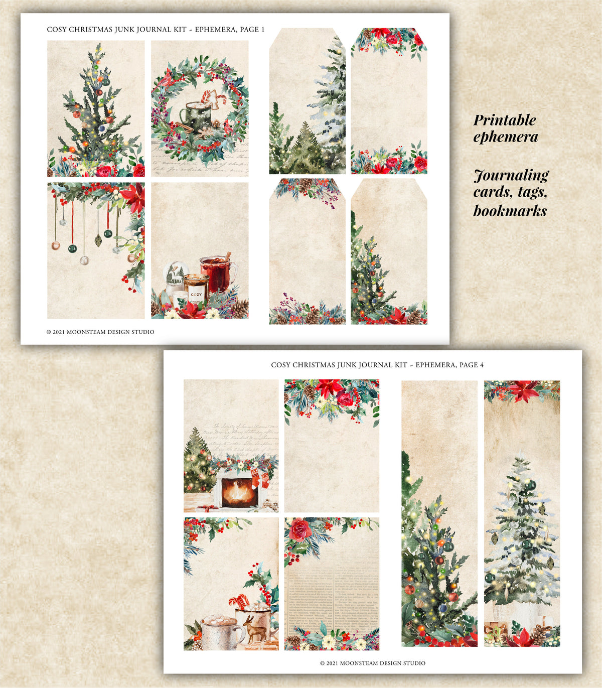 Cozy Christmas Junk Journal Printable Kit