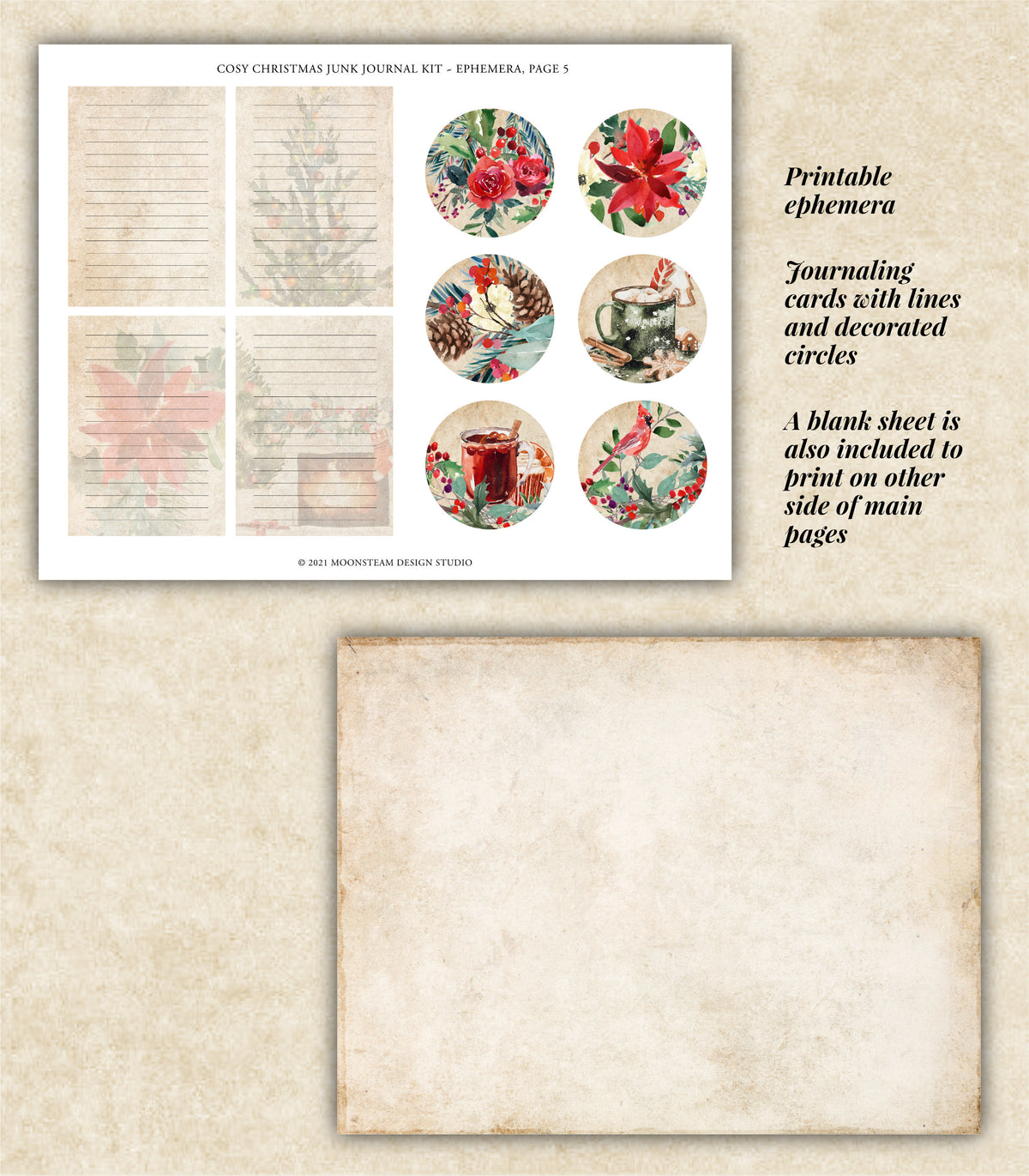 Cozy Christmas Junk Journal Printable Kit