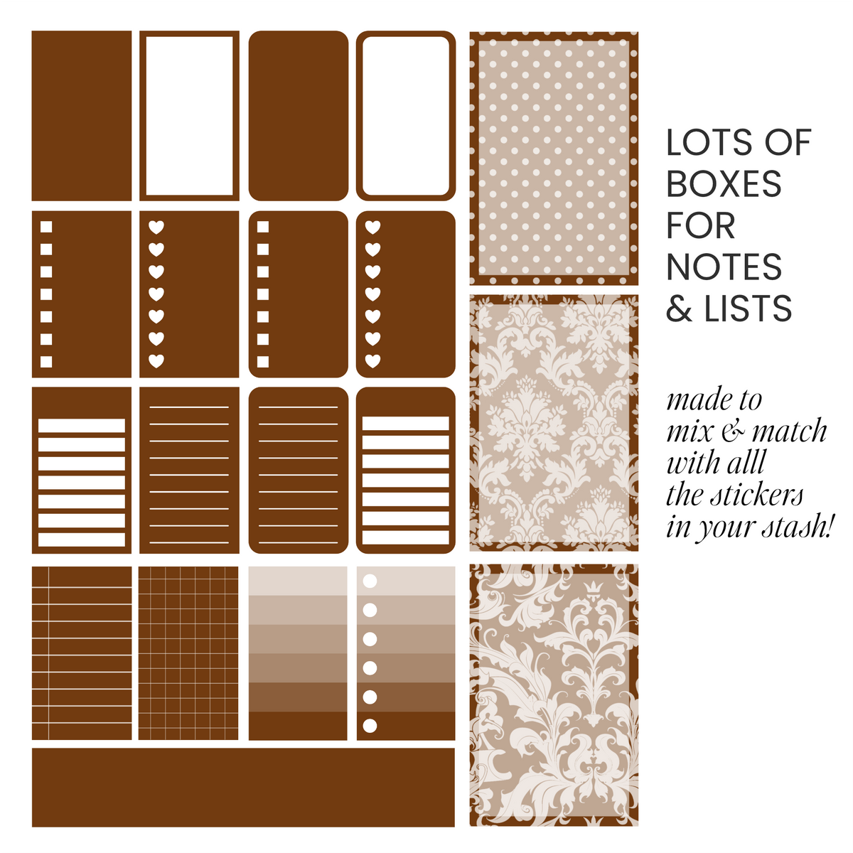 Bark (Brown) Digital Stickers