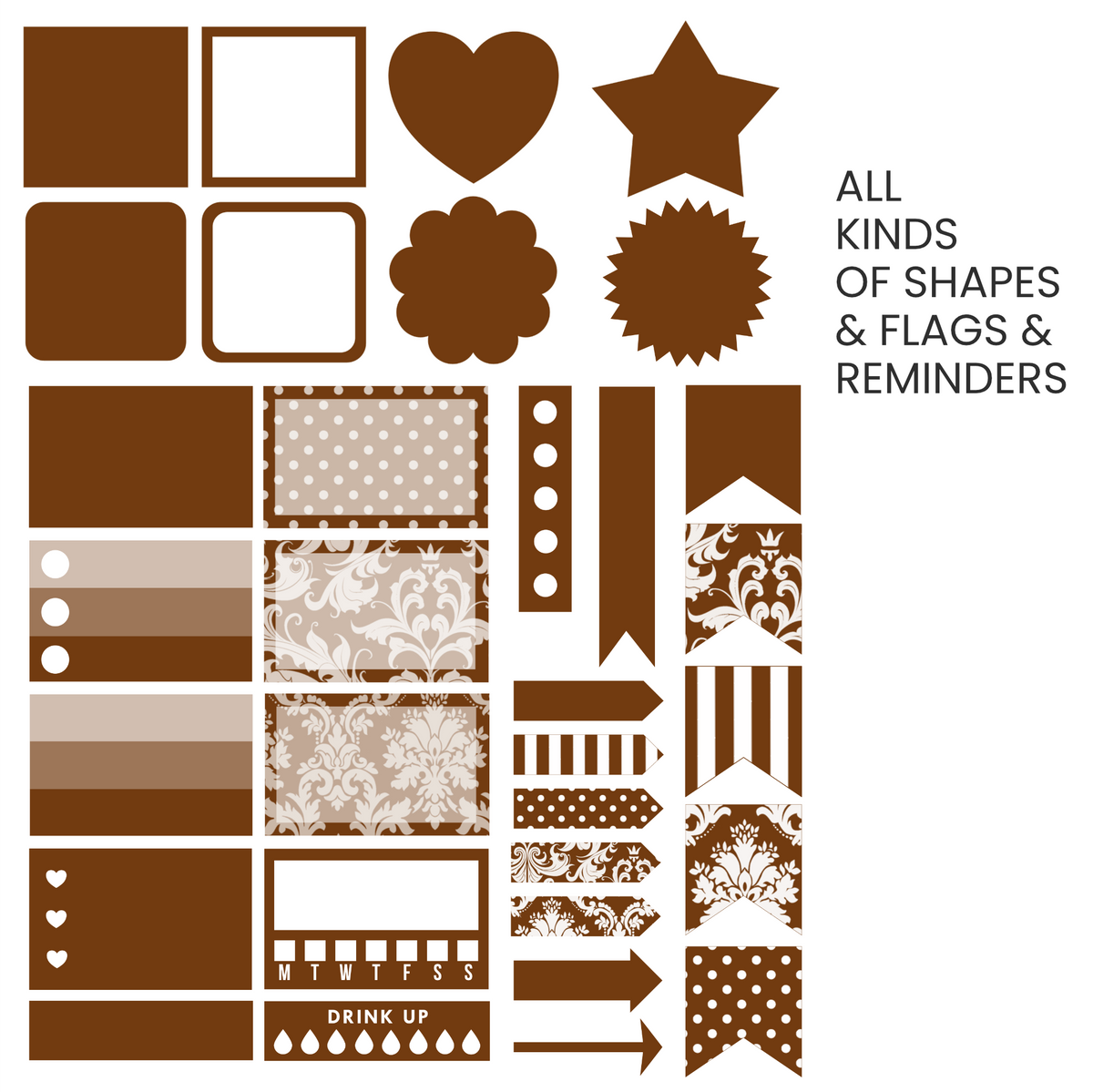 Bark (Brown) Digital Stickers