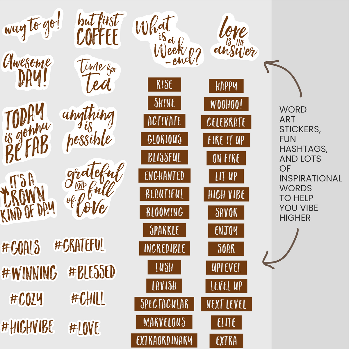 Bark (Brown) Digital Stickers