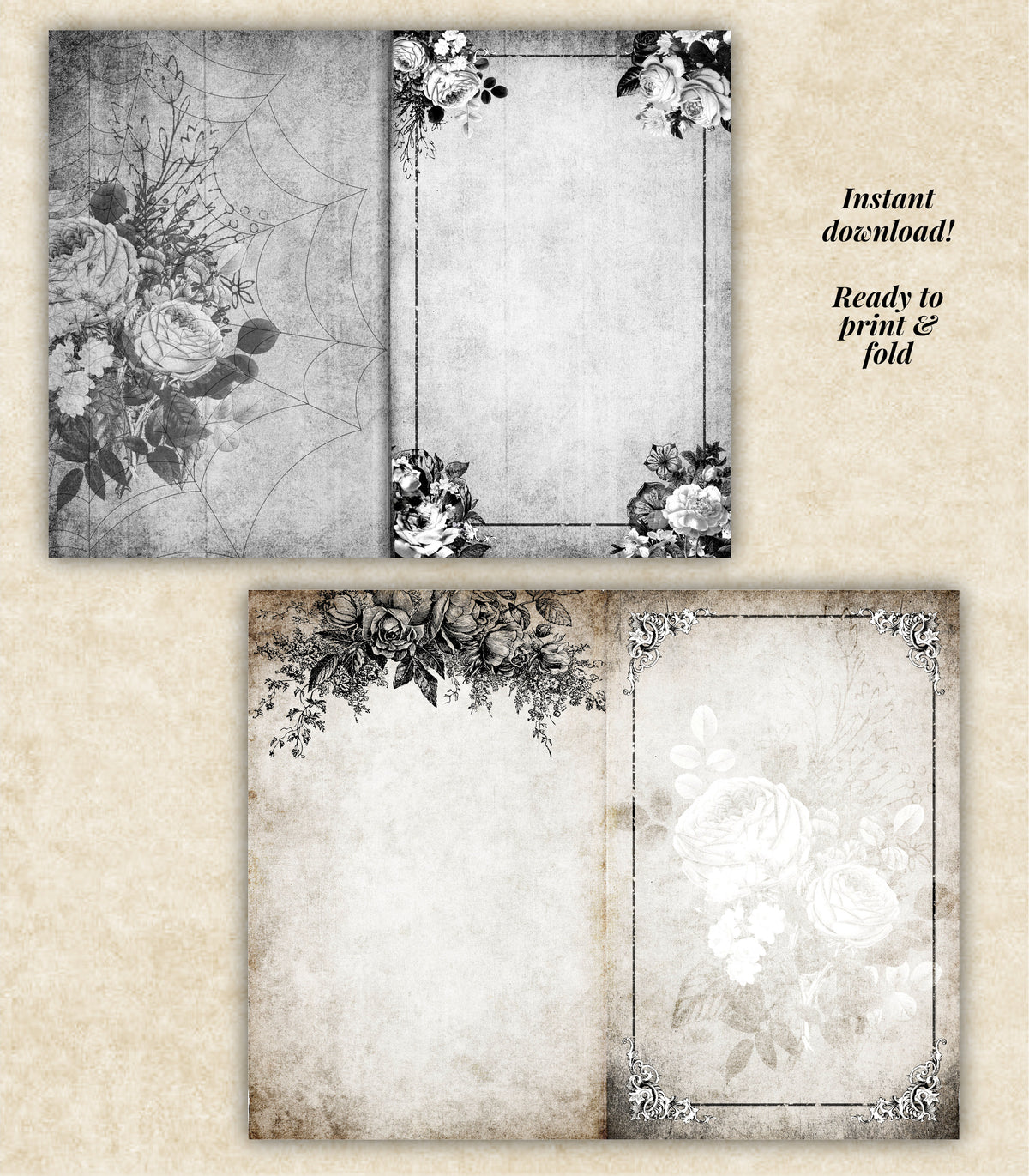 Hauntings Junk Journal Kit - Printable Pages & Ephemera
