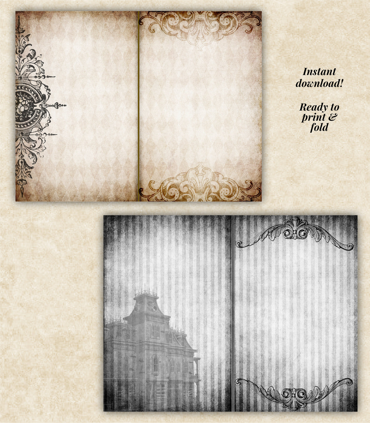 Hauntings Junk Journal Kit - Printable Pages & Ephemera