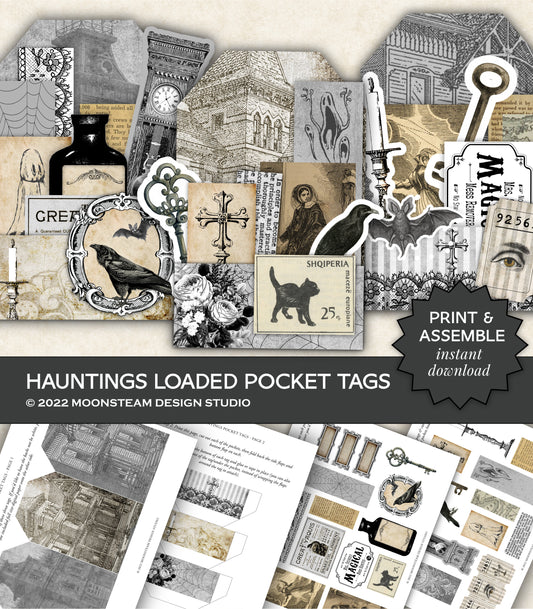 Hauntings Loaded Pocket Tags - Printable Kit