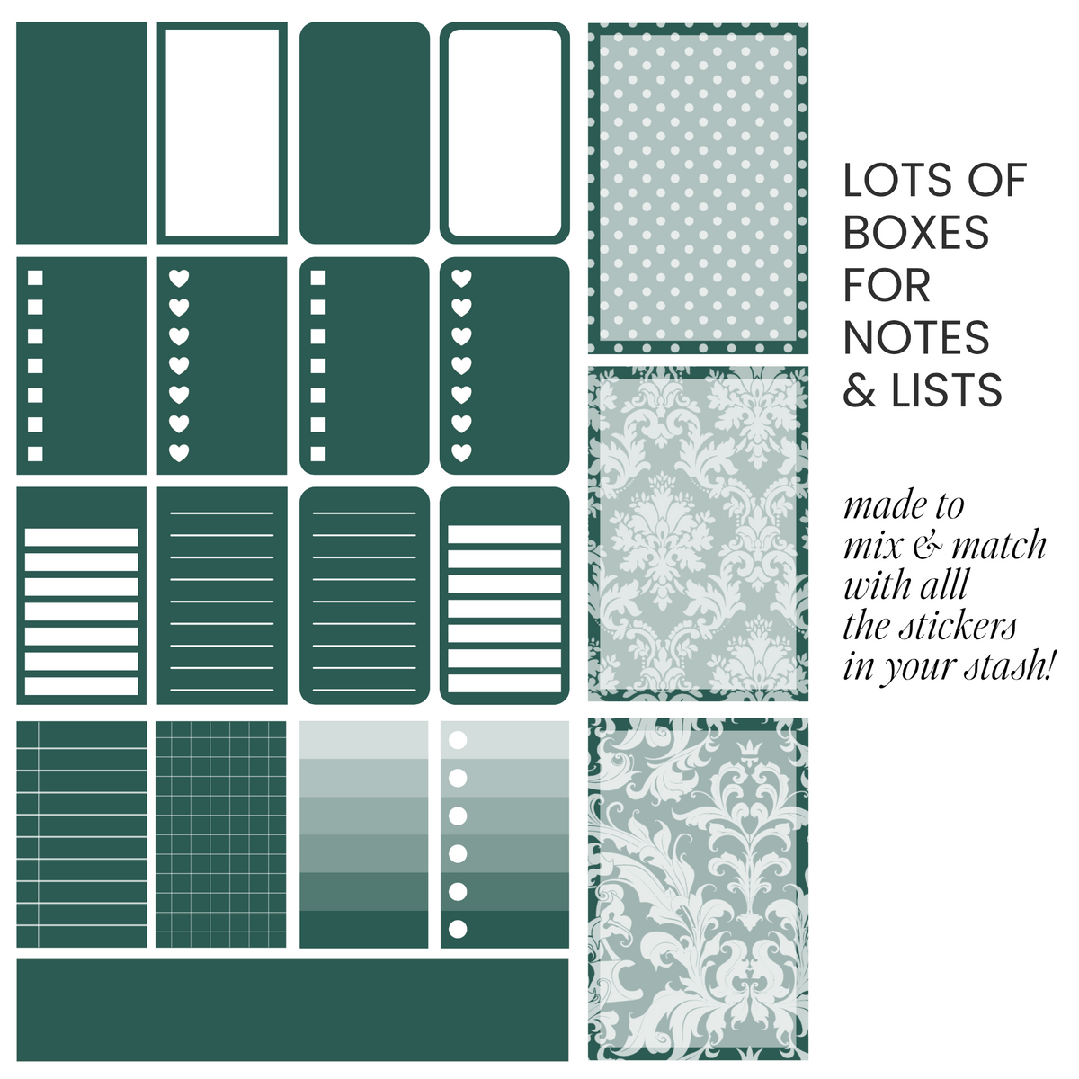 Deep Waters (Dark Teal) Digital Stickers