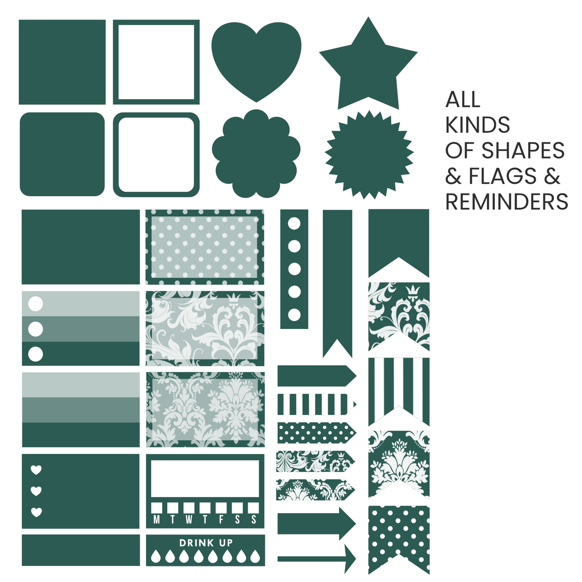 Deep Waters (Dark Teal) Digital Stickers