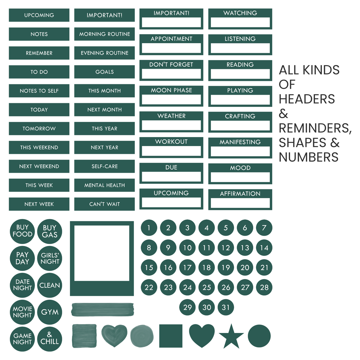 Deep Waters (Dark Teal) Digital Stickers