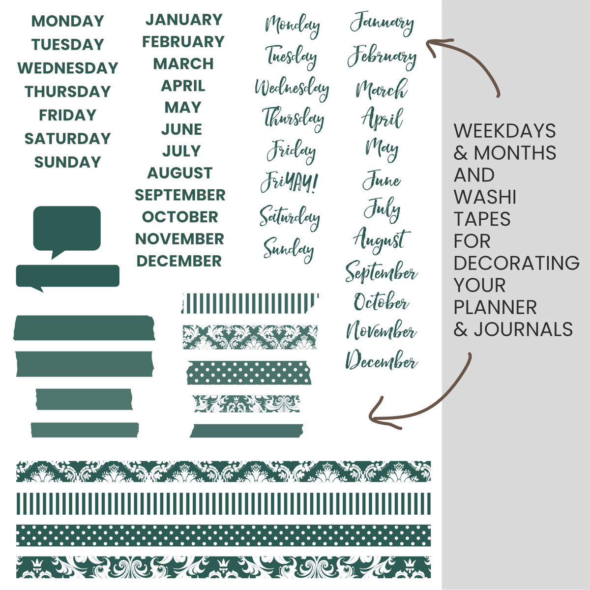 Deep Waters (Dark Teal) Digital Stickers
