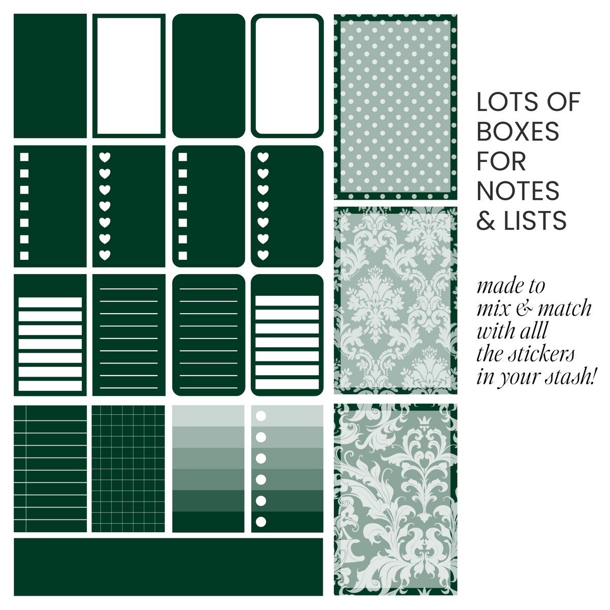Deep Forest (Dark Green) Digital Stickers