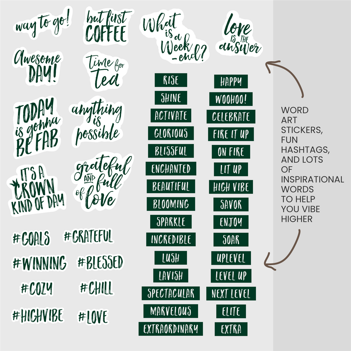 Deep Forest (Dark Green) Digital Stickers