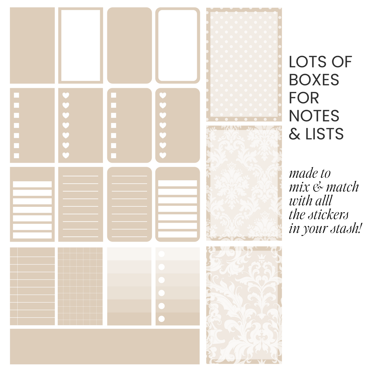 Linen (Light Beige) Digital Stickers