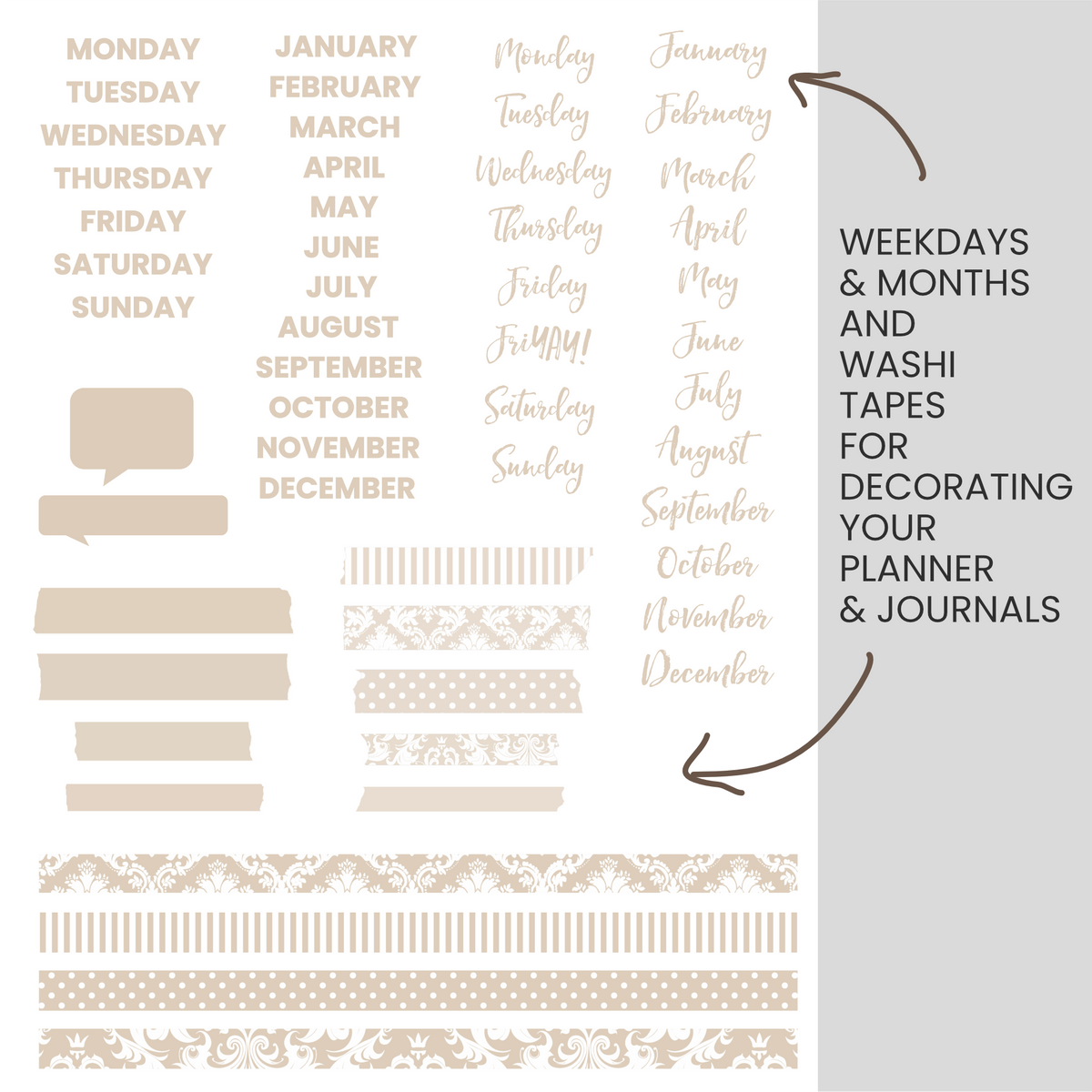 Linen (Light Beige) Digital Stickers