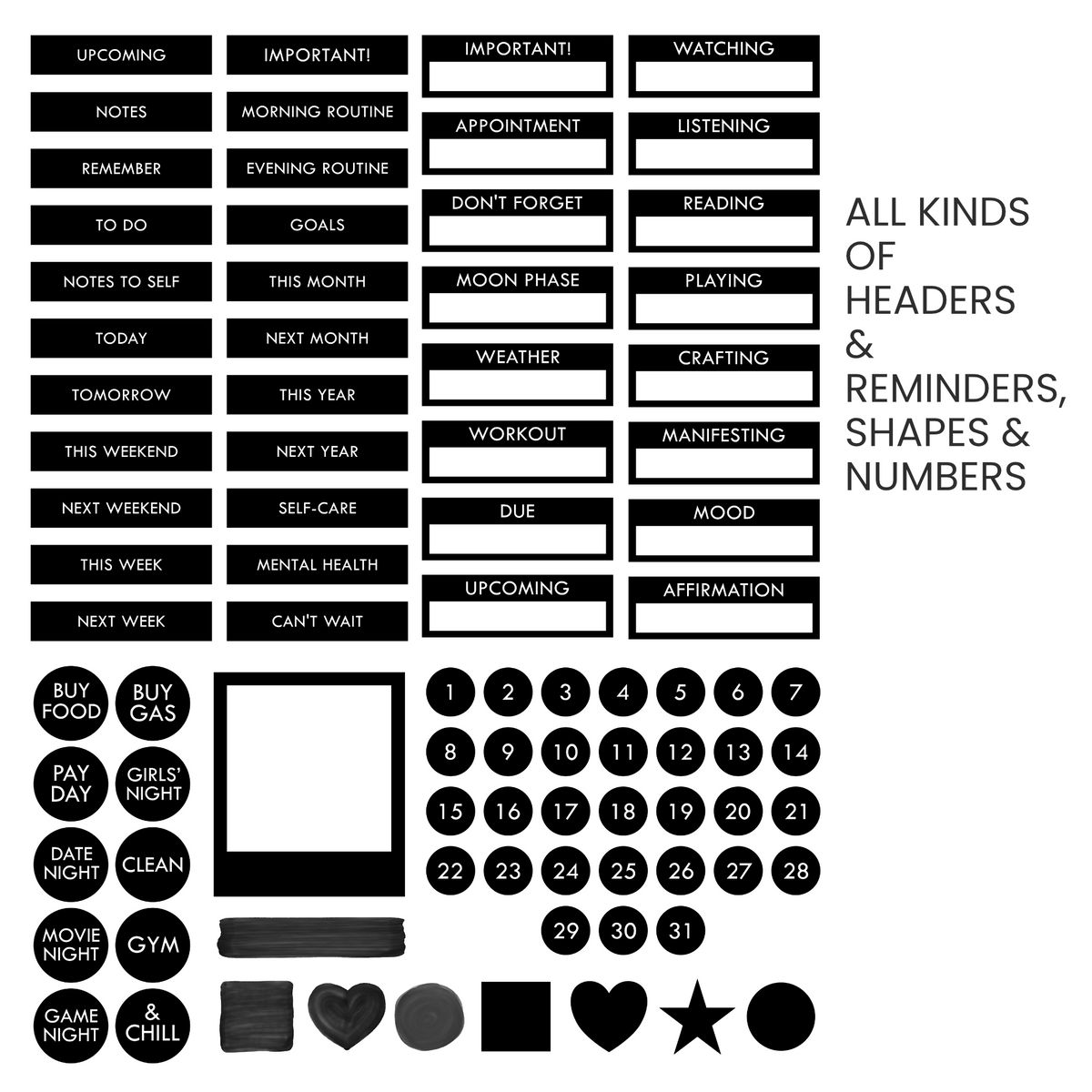 Midnight (Black) Digital Stickers