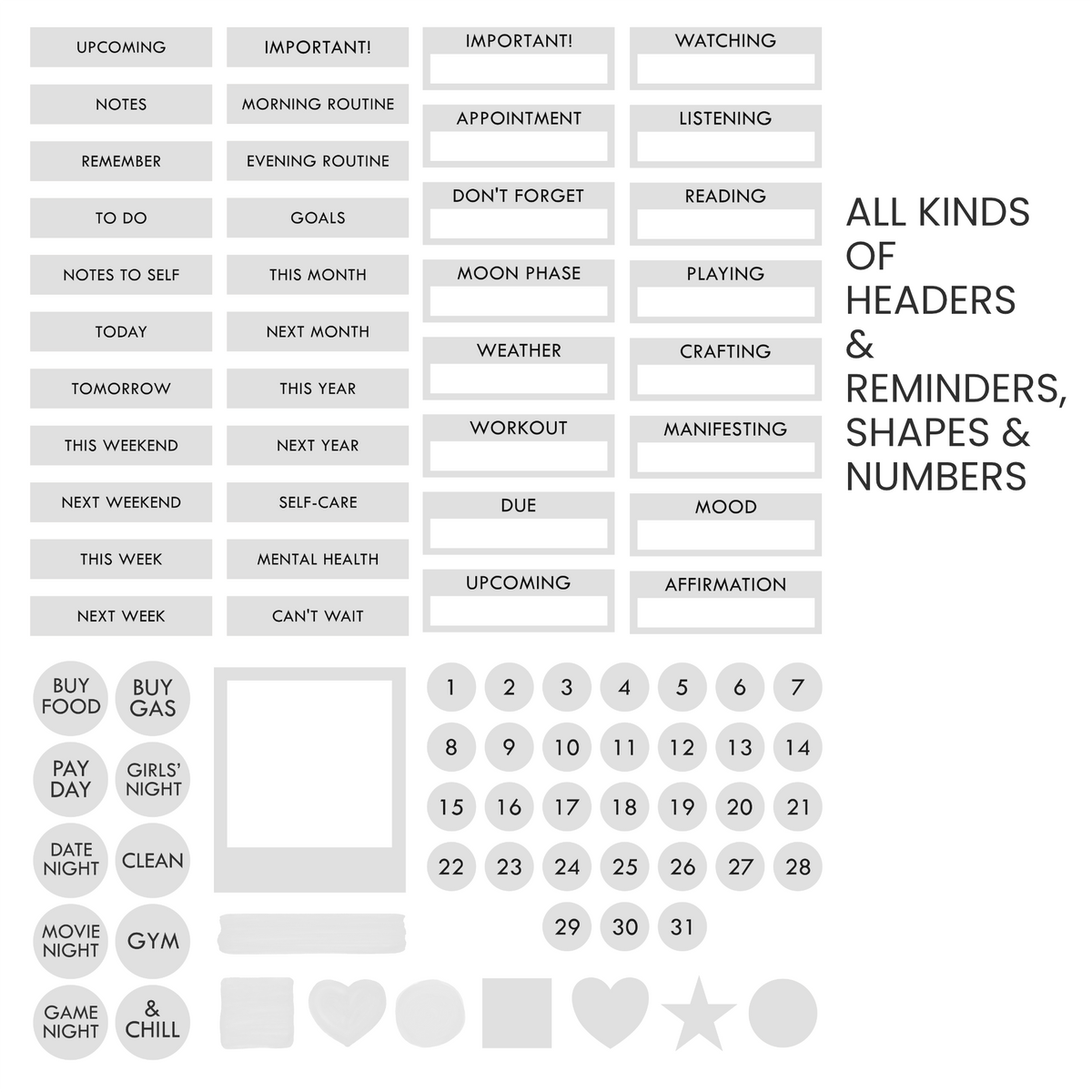 Platinum (Light Gray) Digital Stickers
