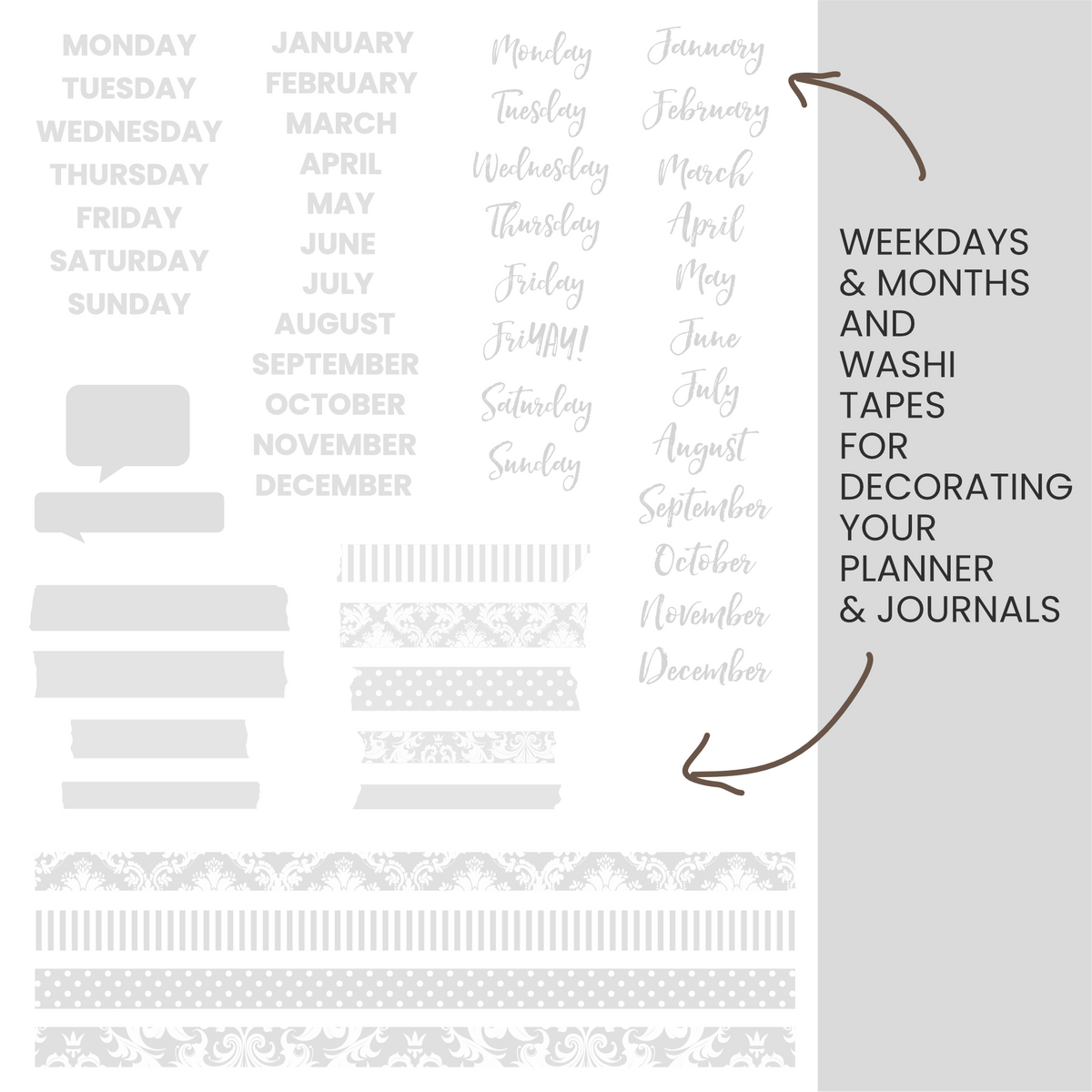 Platinum (Light Gray) Digital Stickers