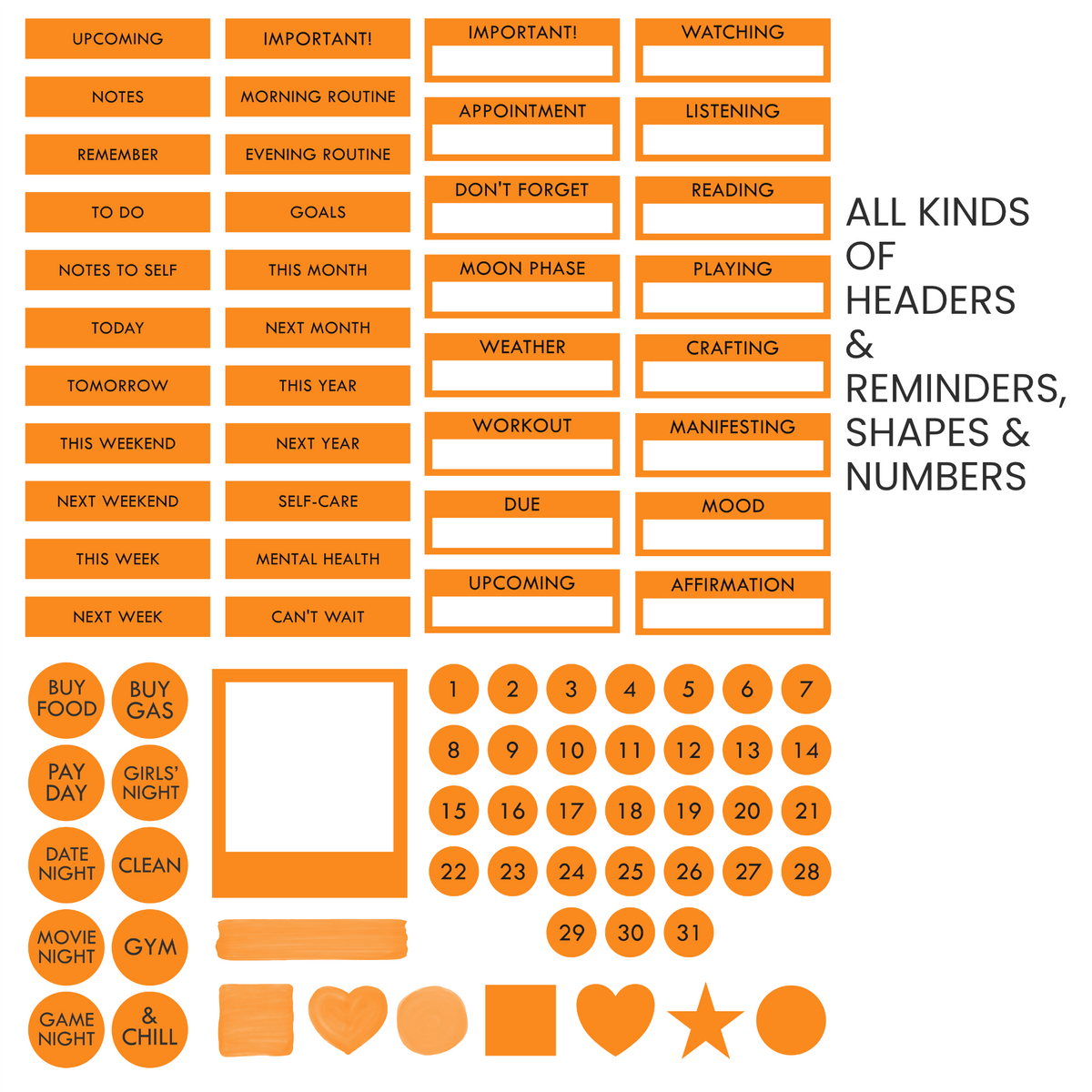 Pumpkin (Orange) Digital Stickers