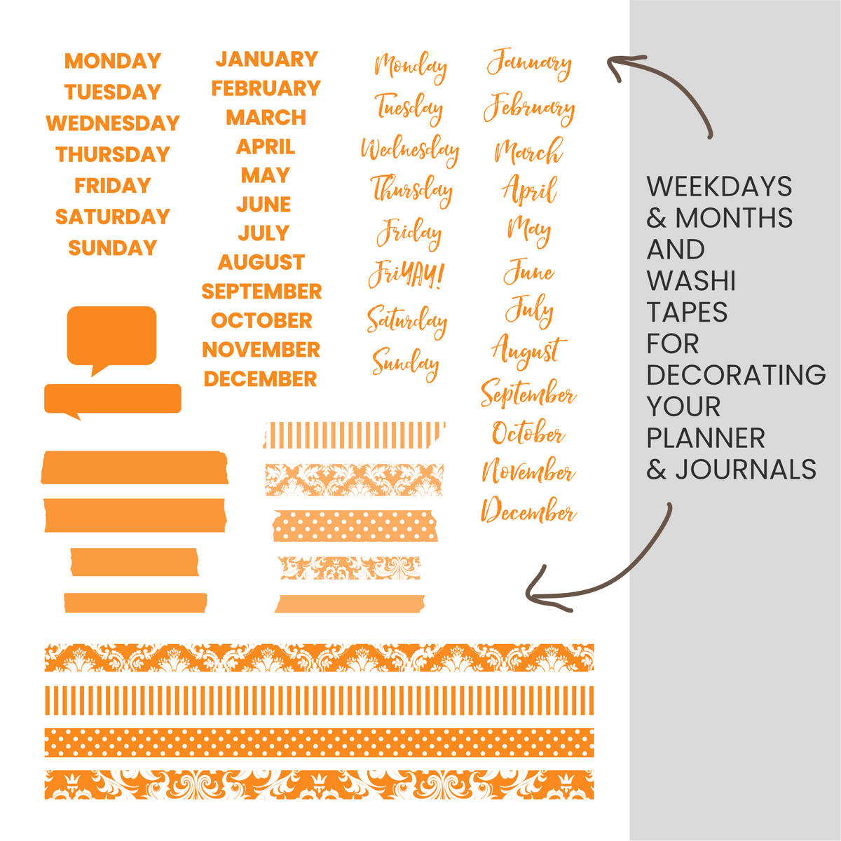 Pumpkin (Orange) Digital Stickers