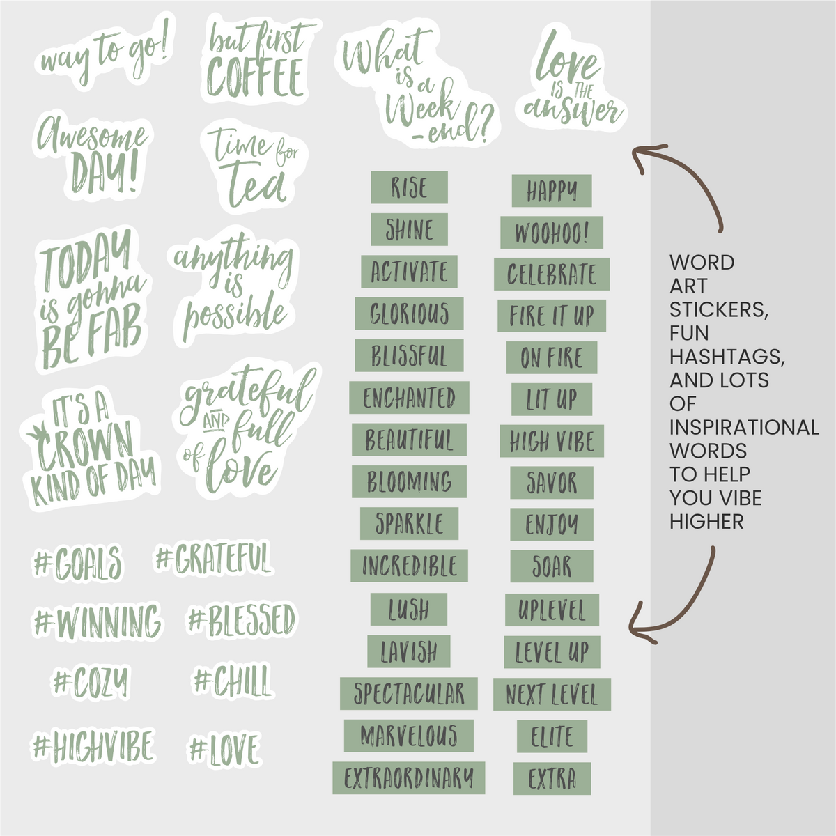 Sage (Soft Sage Green) Digital Stickers