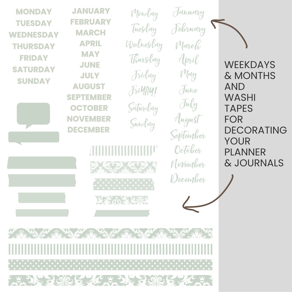 Sea Salt (Light Blue-Green) Digital Stickers