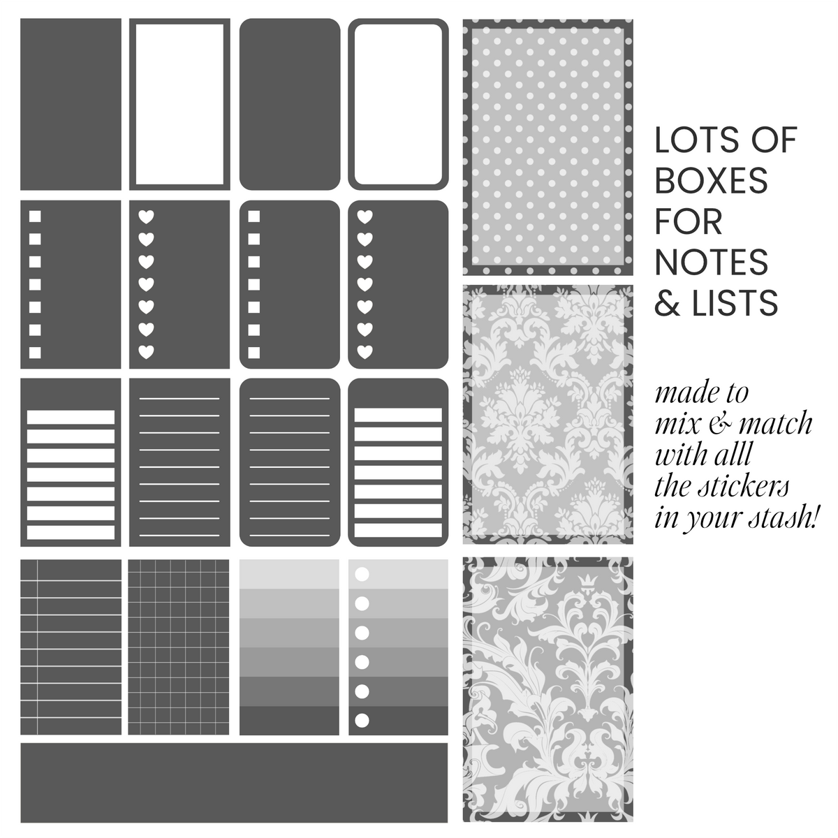 Steel (Dark Gray) Digital Stickers
