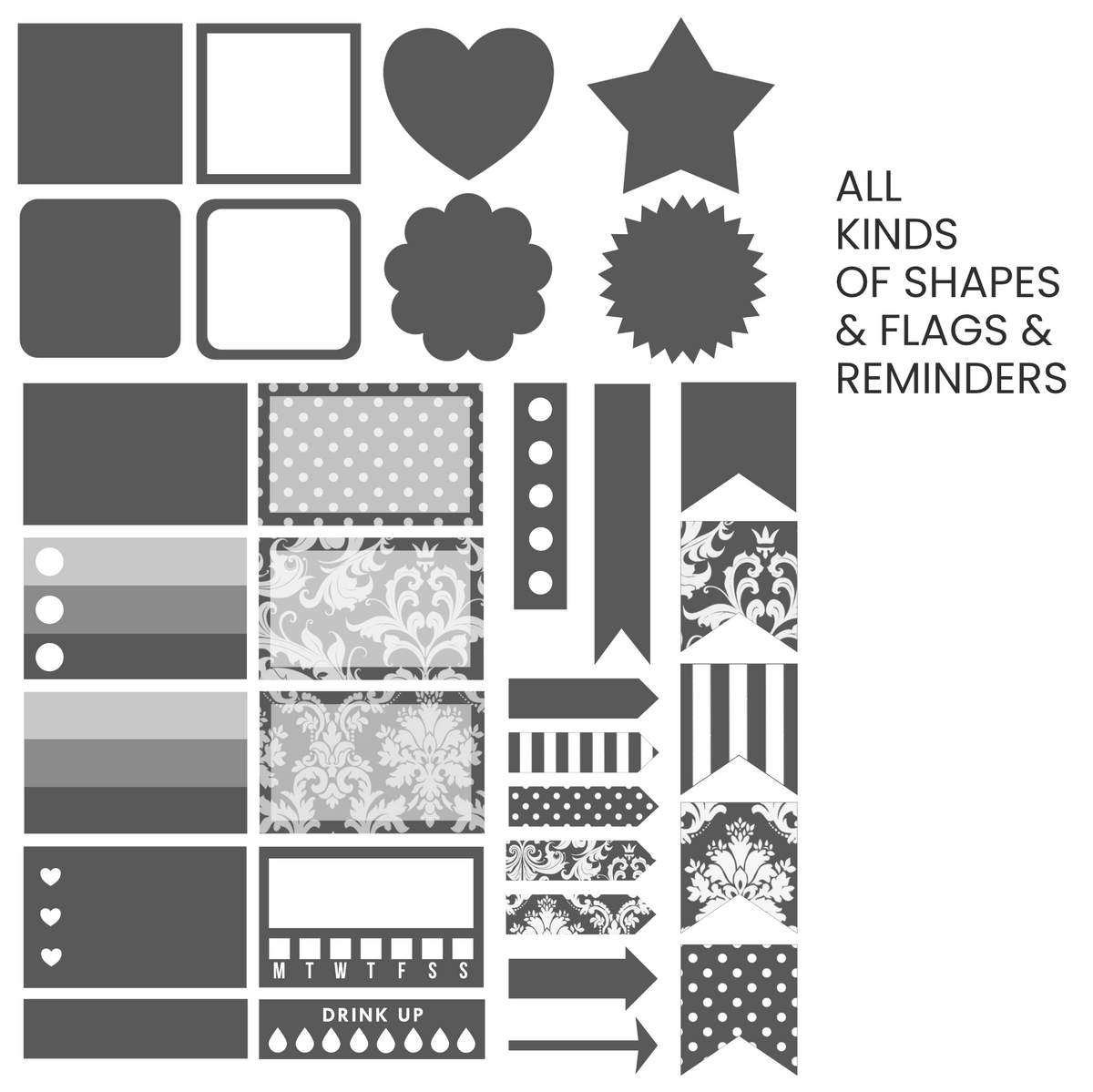 Steel (Dark Gray) Digital Stickers