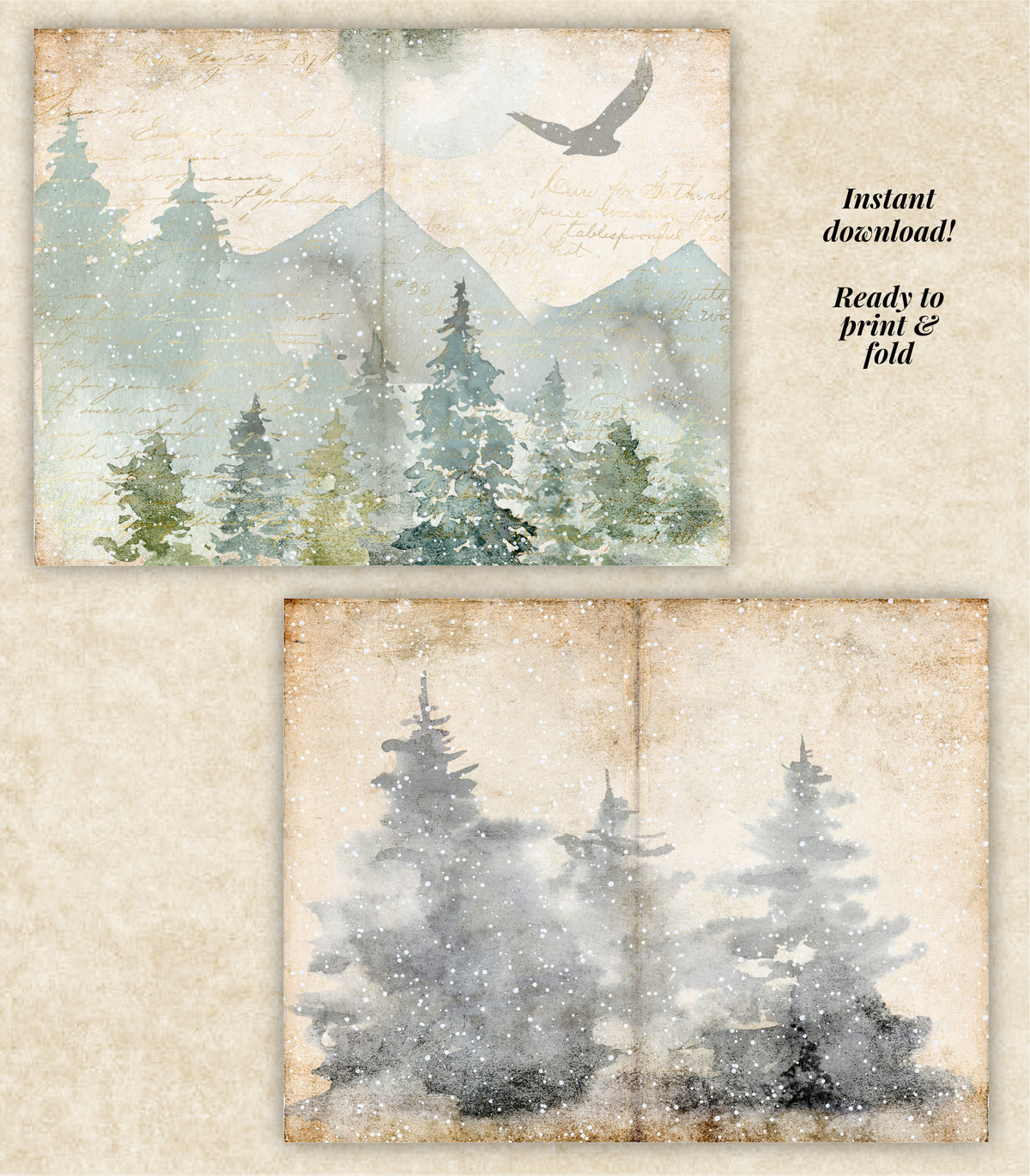 Winter Days Junk Journal Kit – Printable Pages & Ephemera
