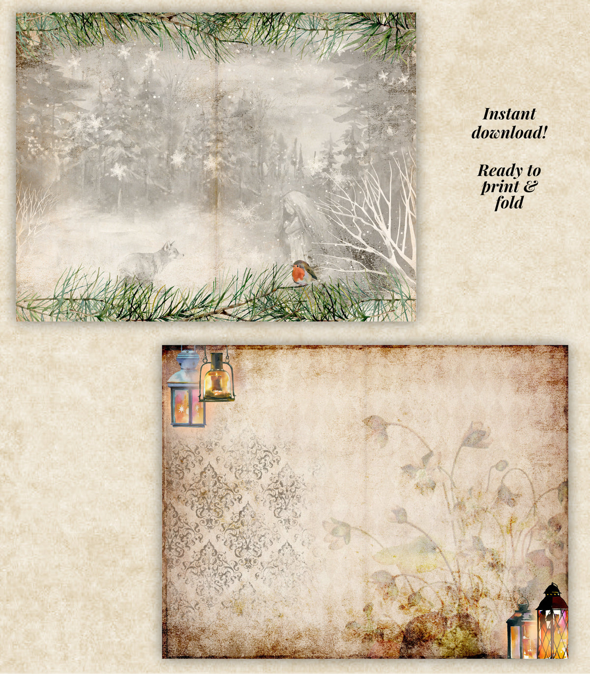 Winter Days Junk Journal Kit – Printable Pages & Ephemera