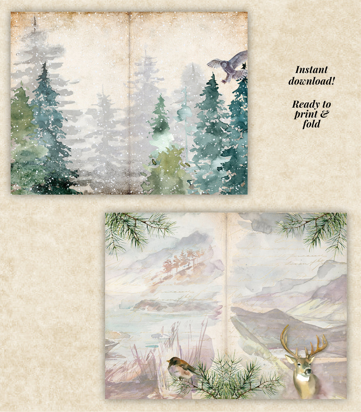 Winter Days Junk Journal Kit – Printable Pages & Ephemera