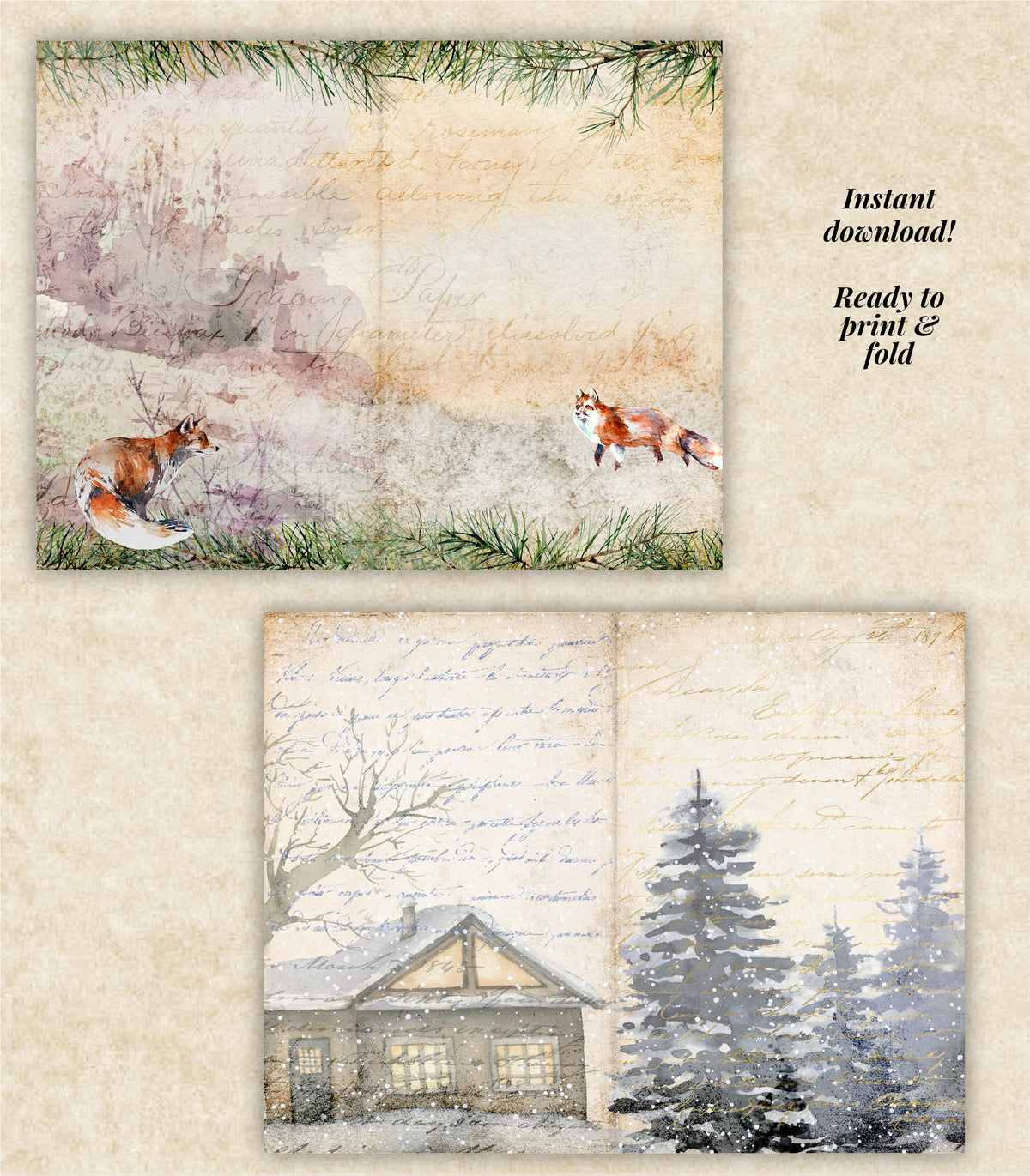 Winter Days Junk Journal Kit – Printable Pages & Ephemera