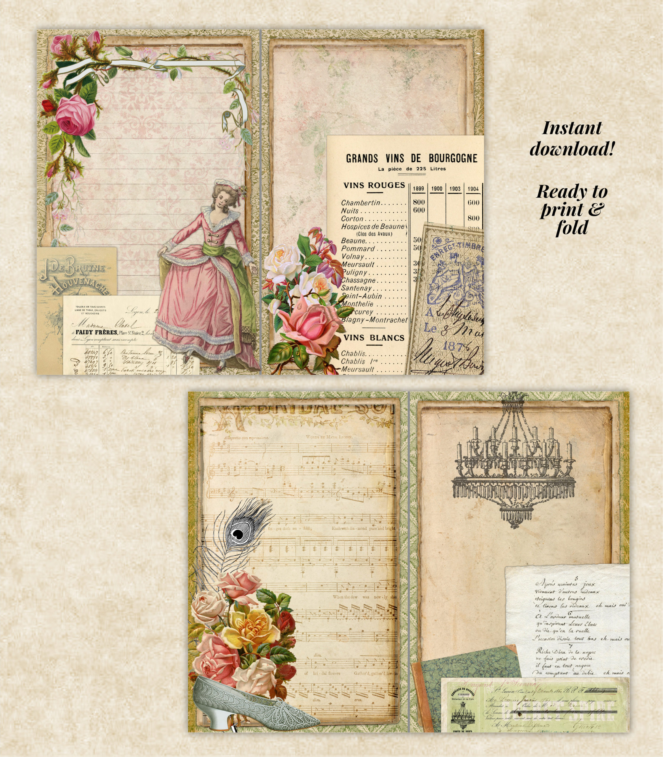 La Chatelaine Shabby Chic Junk Journal Kit - Image 2