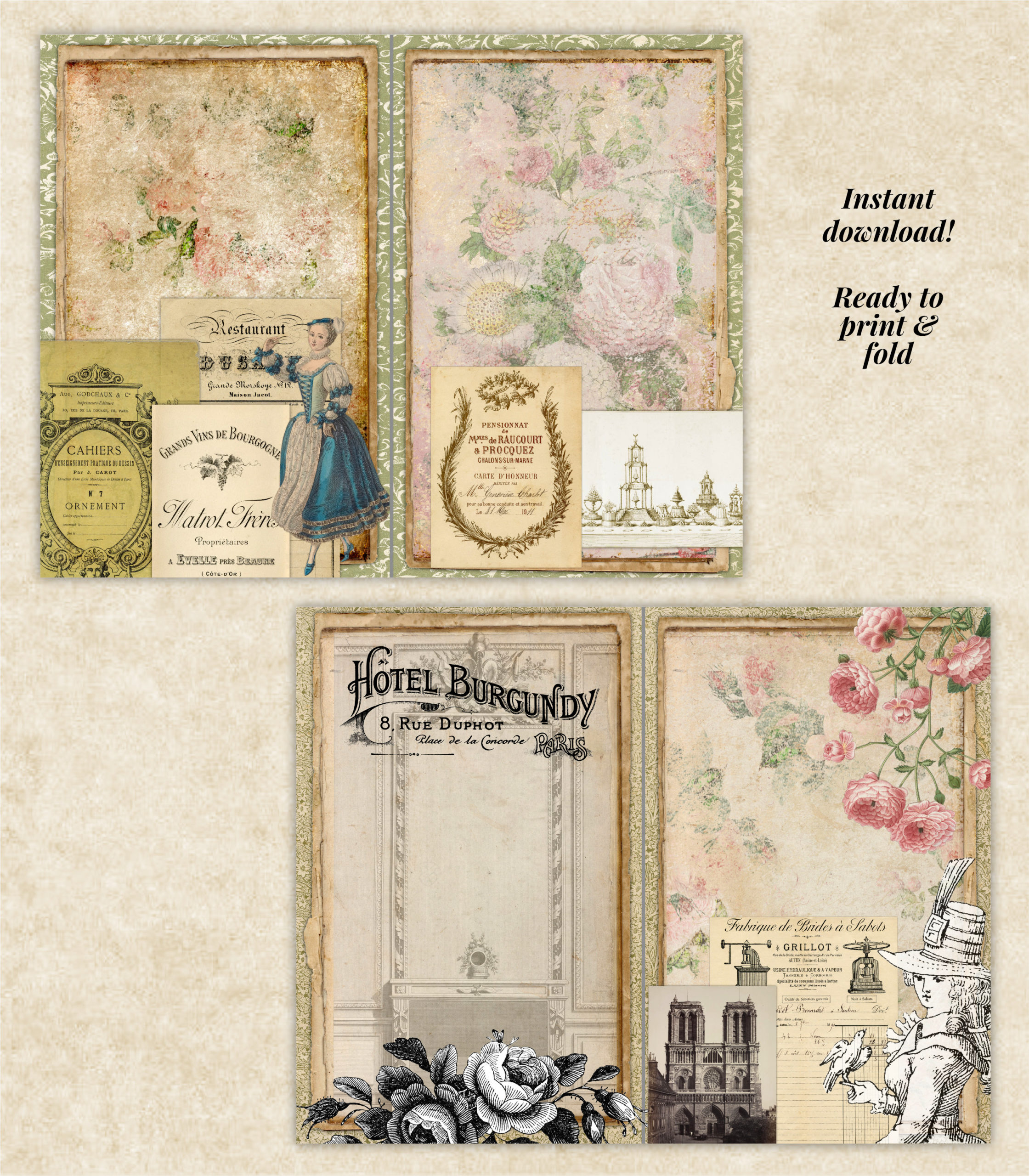 La Chatelaine Shabby Chic Junk Journal Kit - Image 6
