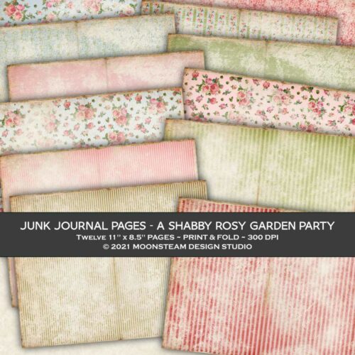 A Shabby Rosy Garden Party Junk Journal Pages