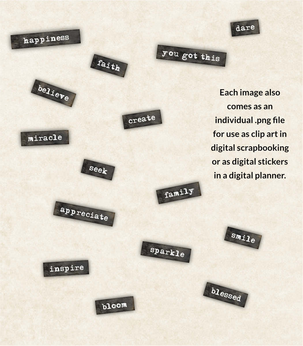 Happy Life Junk Journal Words in Midnight - detail 2