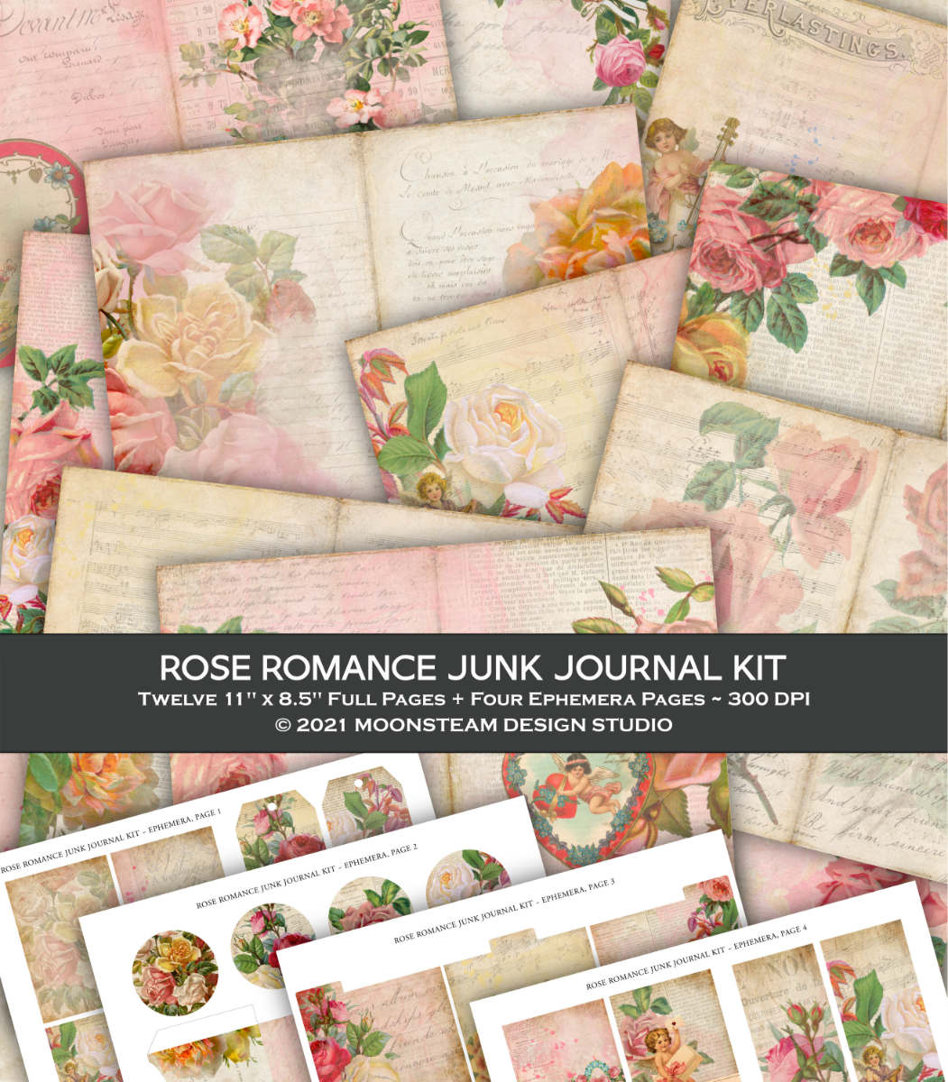Rose Romance Junk Journal Kit by Moonsteam Design Studio