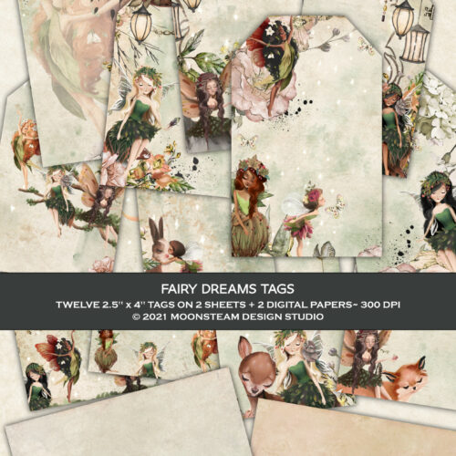 Fairy Dreams Printable Tags by Moonsteam Design Studio