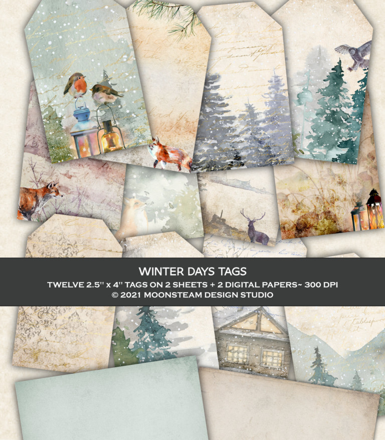 Winter Days Tags by Moonsteam Design Studio