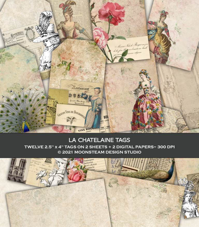 La Chatelaine Printable Tags by Moonsteam Design Studio