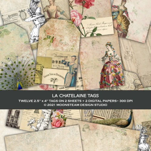 La Chatelaine Printable Tags by Moonsteam Design Studio