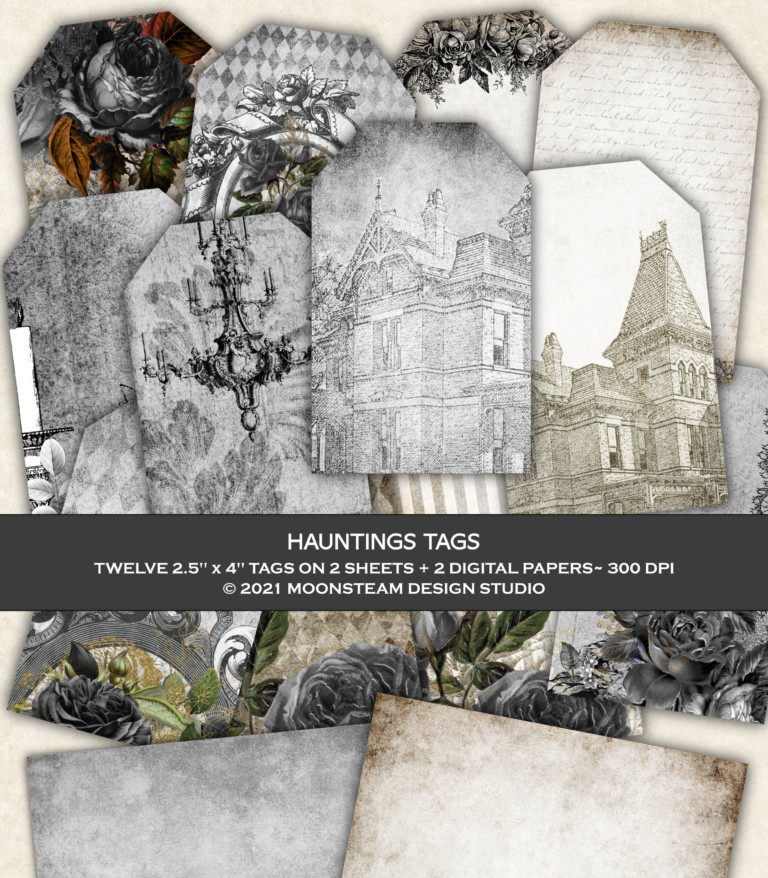 Hauntings Printable Tags by Moonsteam Design Studio