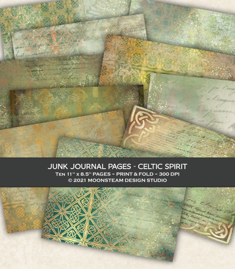 Celtic Spirit Junk Journal Pages by Moonsteam Design Studio
