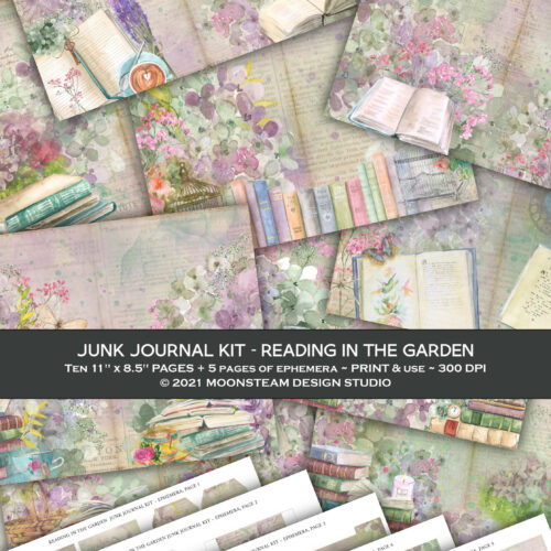 Reading in the Garden Junk Journal Kit by Moonsteam Design Studio
