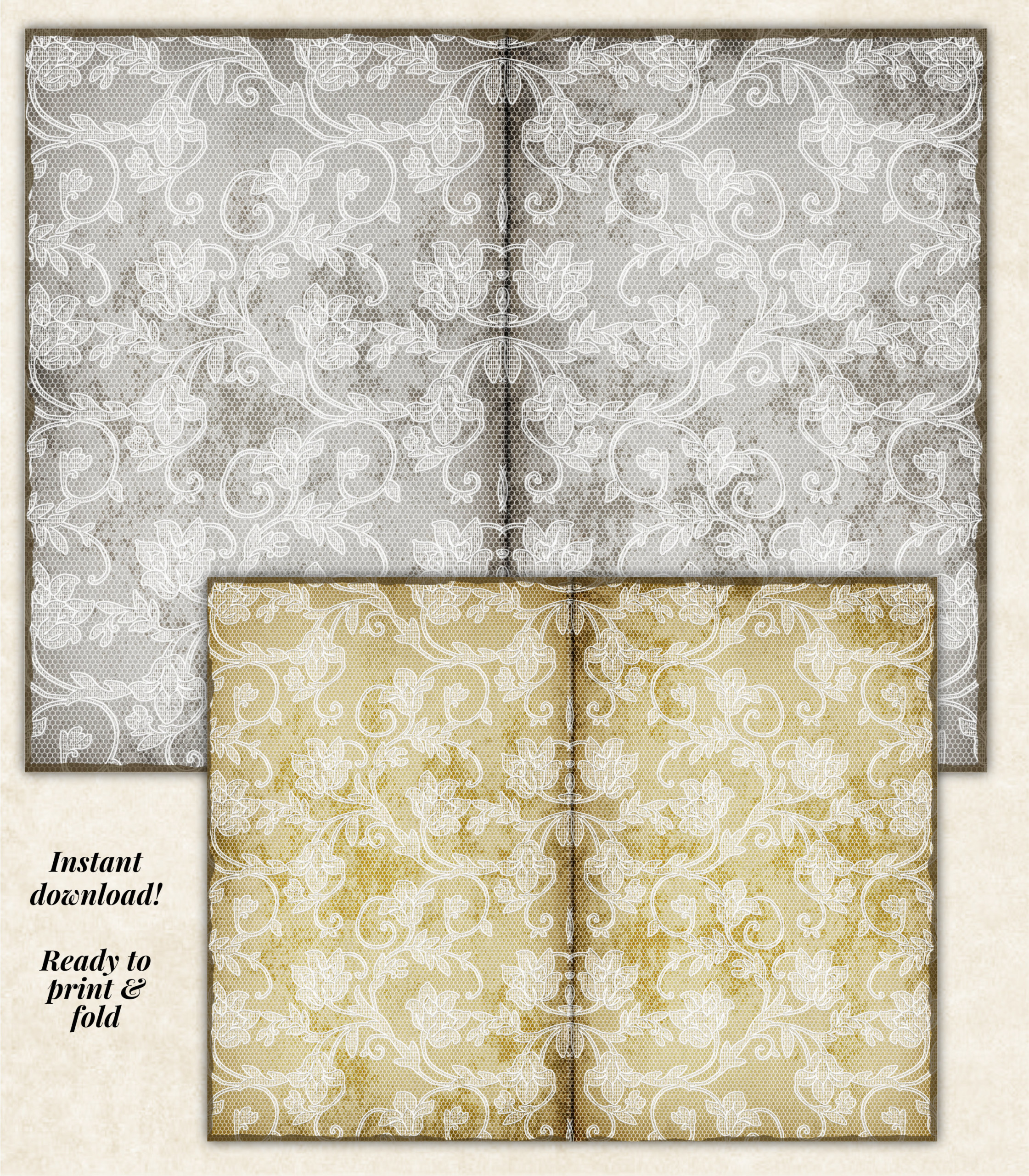 Grungy Lace Junk Journal Pages - Image 2