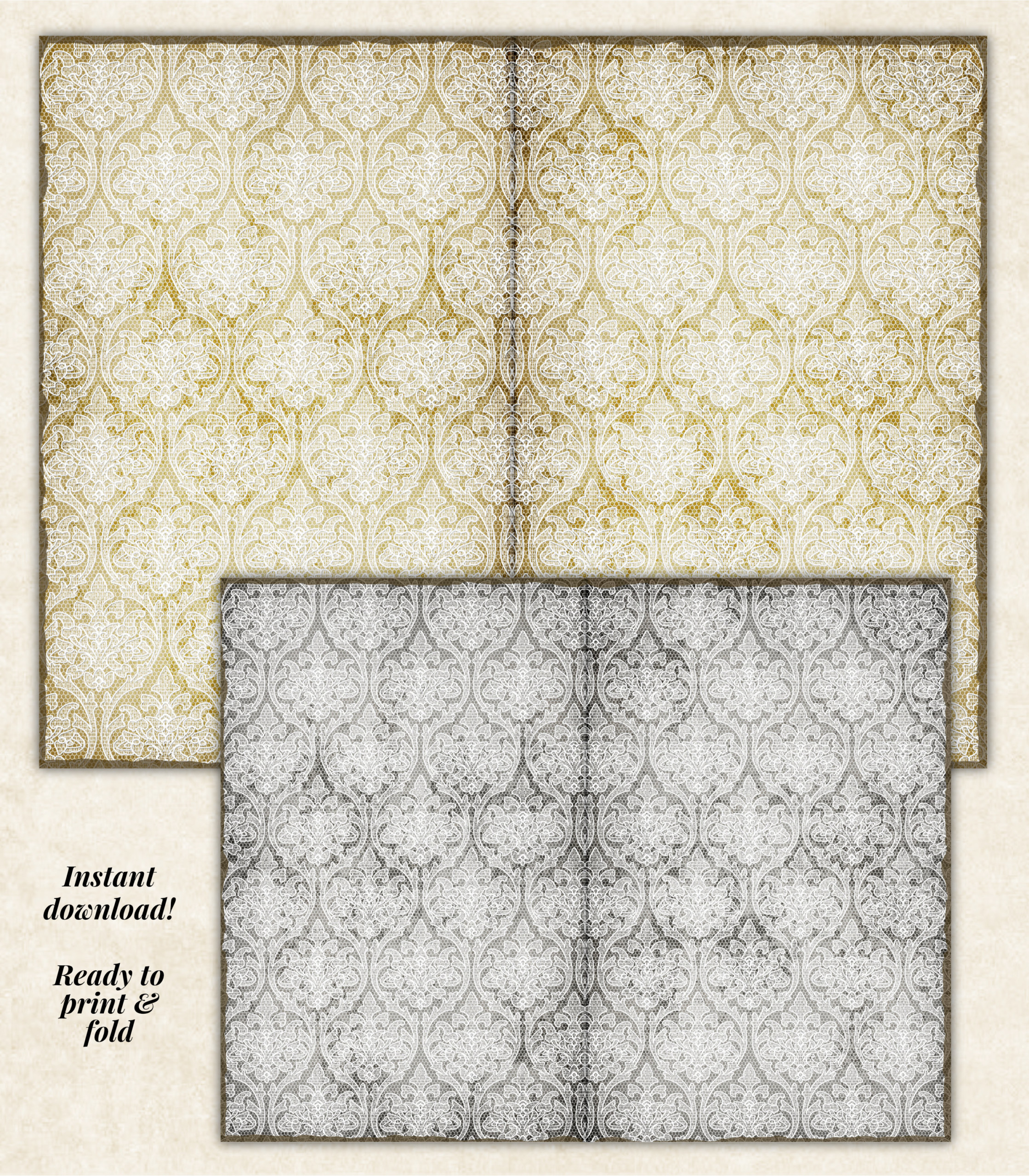 Grungy Lace Junk Journal Pages - Image 4