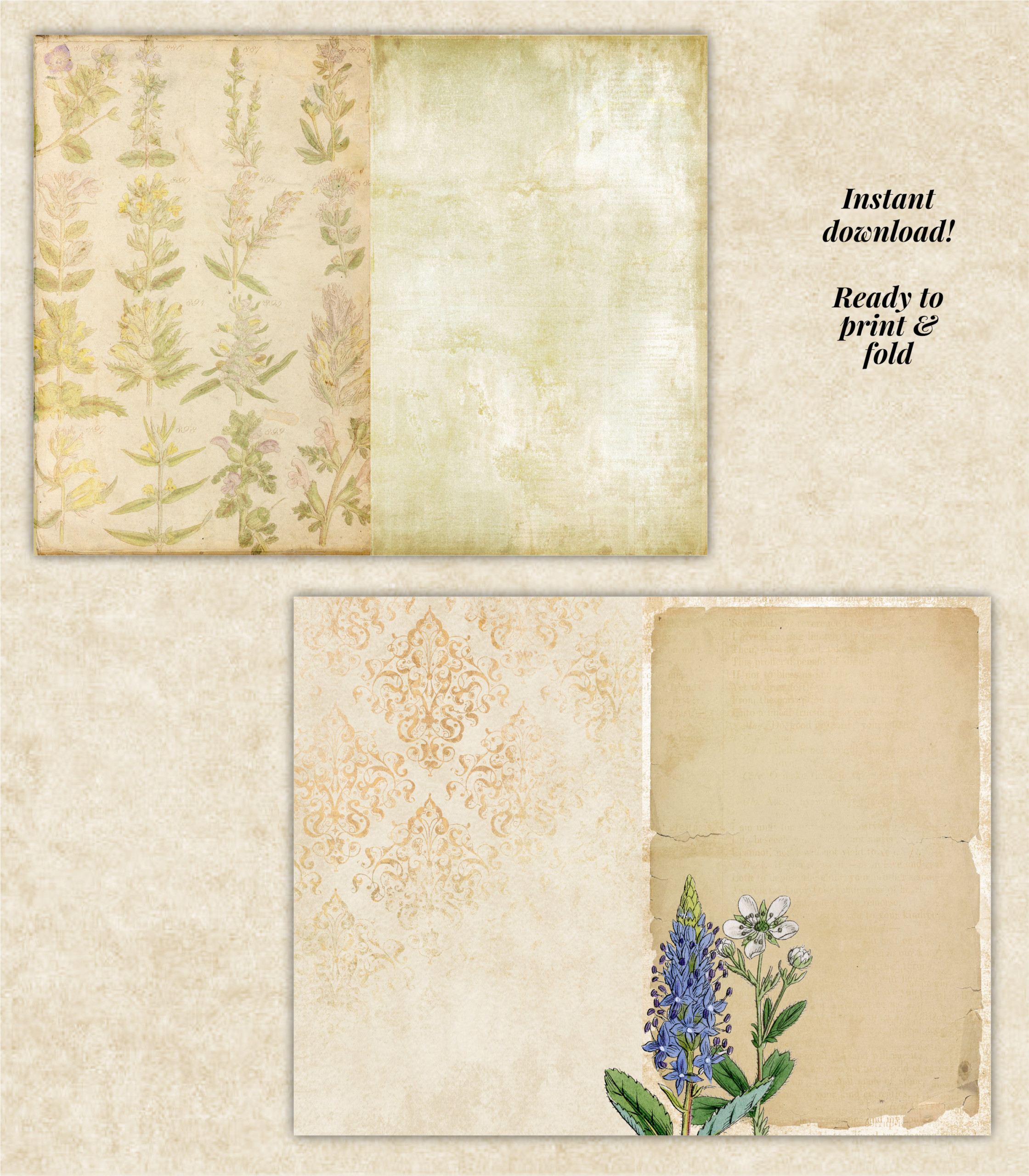 Vintage Wildflowers Junk Journal Kit - Image 6