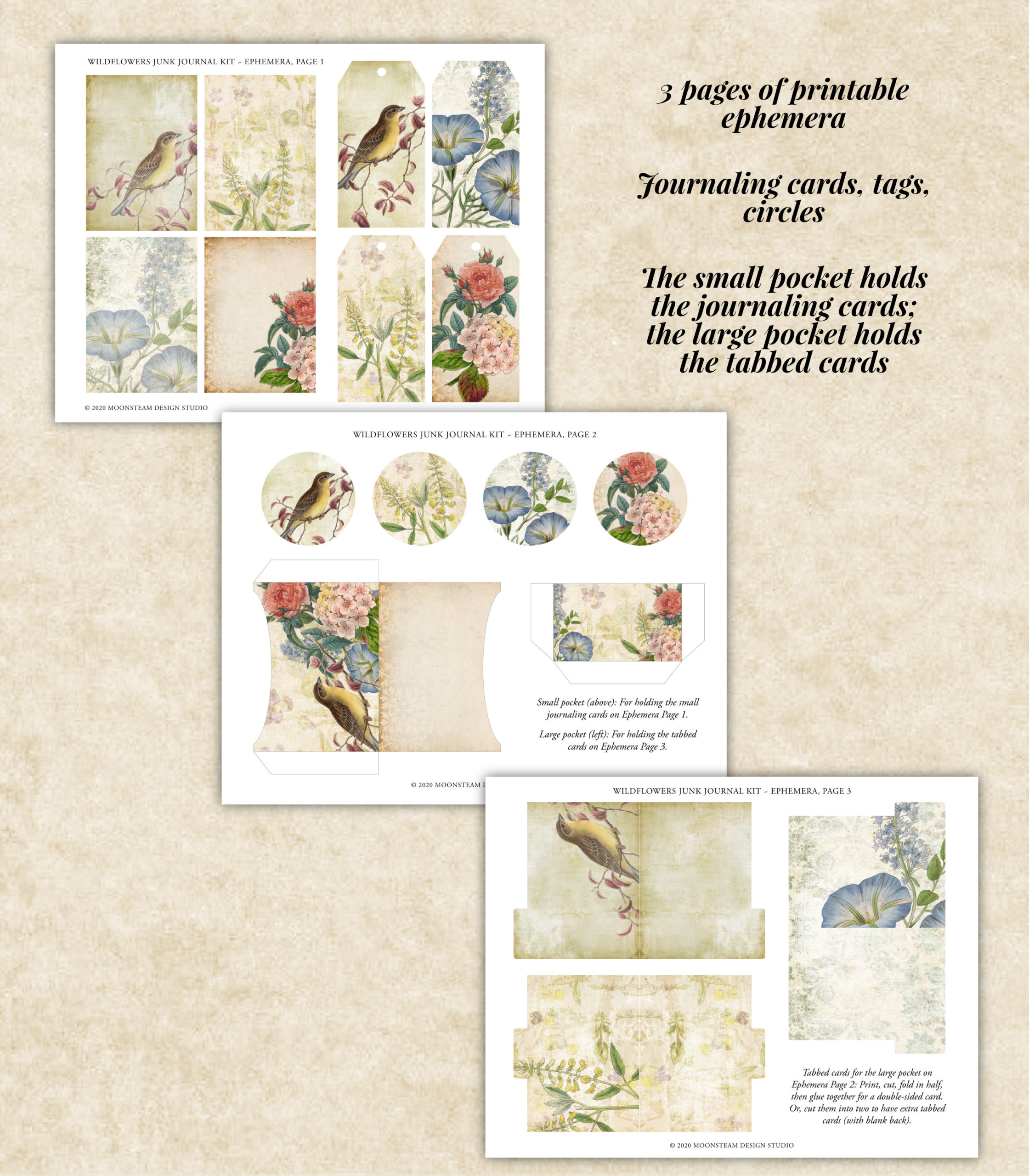 Vintage Wildflowers Junk Journal Kit - Image 8