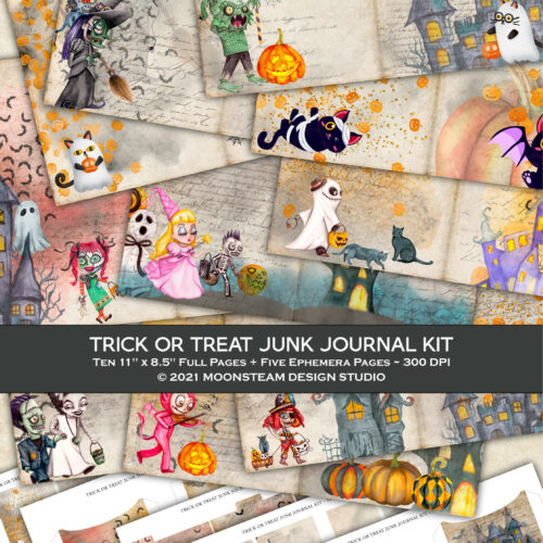 Trick or Treat Junk Journaling Kit by Moonsteam Design Studio