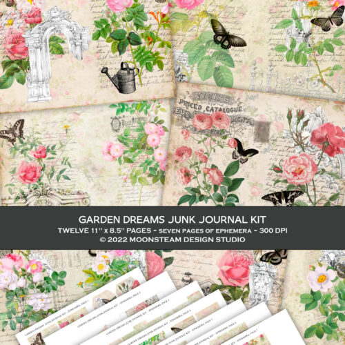 Garden Dreams Junk Journal Kit by Moonsteam Design Studio