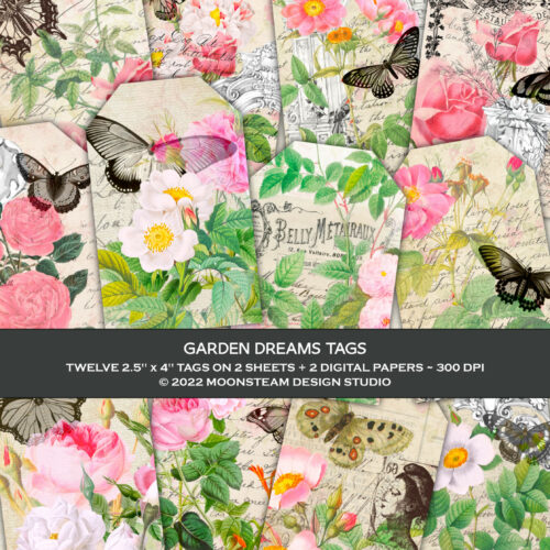 Garden Dreams Printable Tags by Moonsteam Design Studio