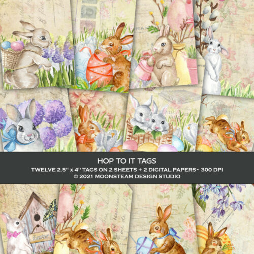 Hop To It Printable Tags by Moonsteam Design Studio
