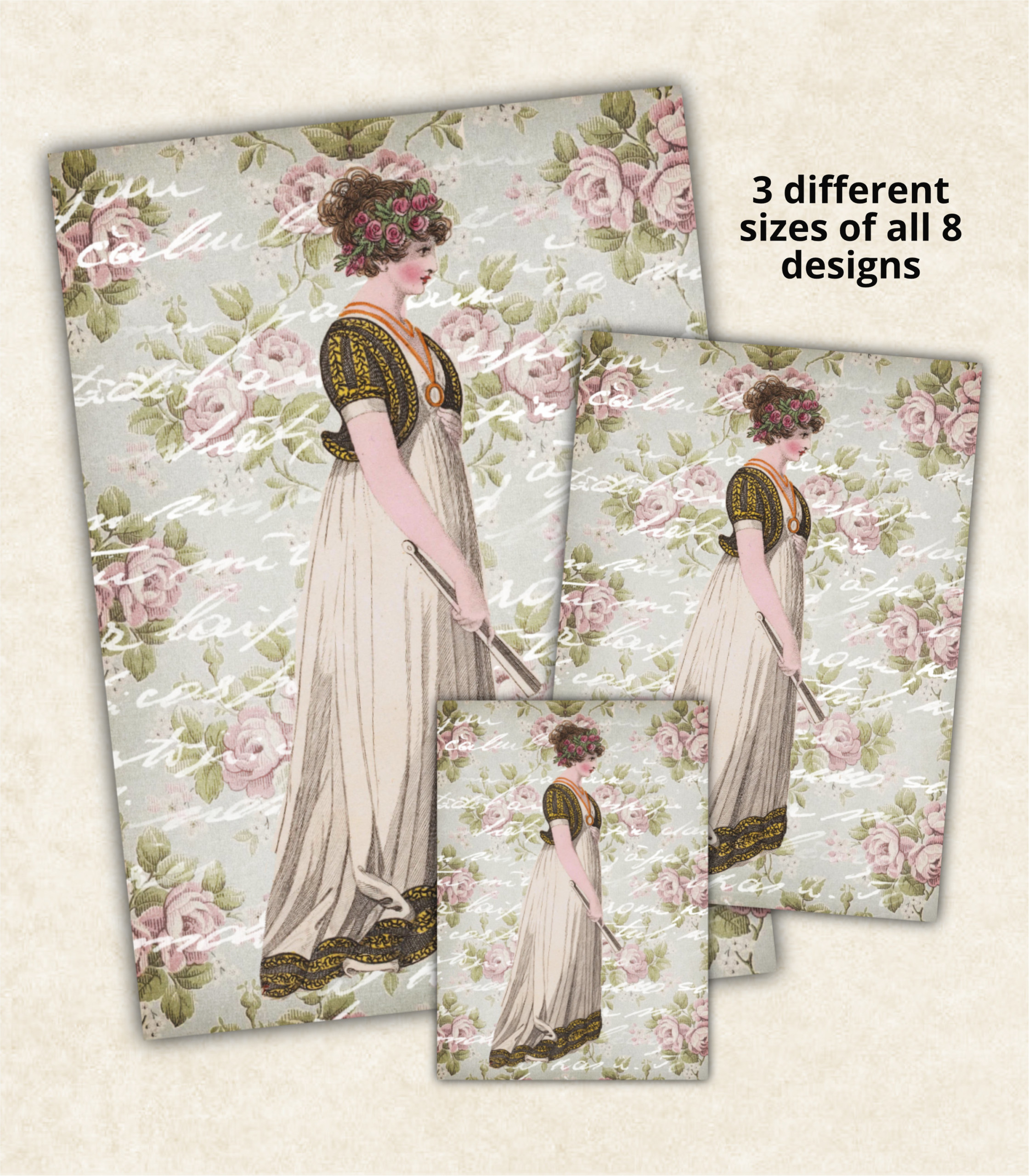 Regency Ladies Ephemera Cards by Moonsteam Design Studio